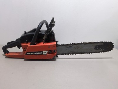 SACHS DOLMAR 114 Gas 2 Stroke Chainsaw Collectible Rare Runs Great 18' Bar (Vid)