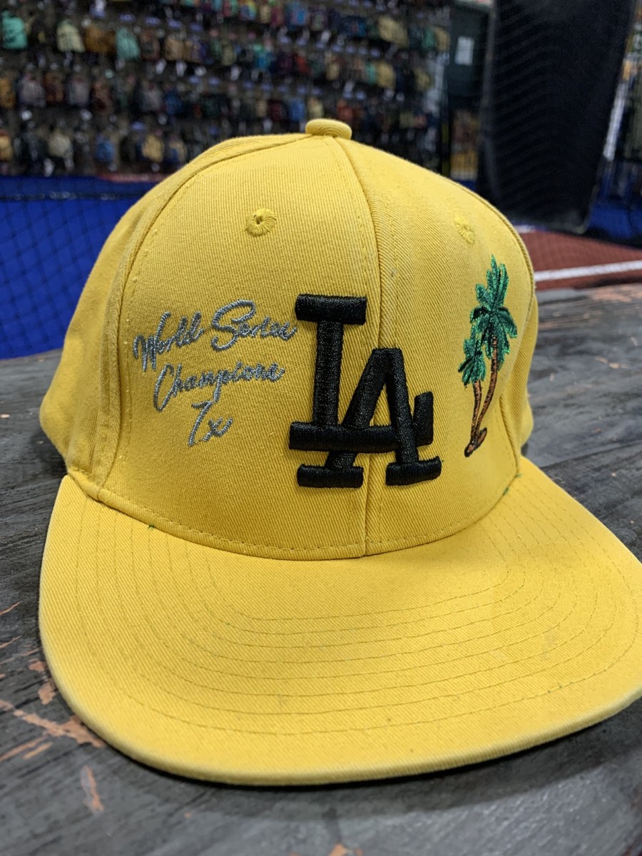 LA SnapBack Hat with Luxury Australian Crystals & Yellow Floral Appliqué Los Angeles Dodgers Hat Baseball Snapback Hawaiian Flowers  main image 2