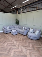 Grey - DFS Sophia Corner Sofa, Swivel Chair & Footstool - Delivery Available