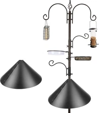 Deluxe Bird Feeding Station Kit - Wild Bird Feeder Hanging Pole with Multi Feede