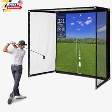 Range Cage Elite Golf Hitting Net 8 X 8 Ft Golf Simulator Enclosure with Impact