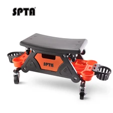 SPTA Car Mechanic Stool Rolling Creeper Seat Cushion Brake Wheels Tray Roller