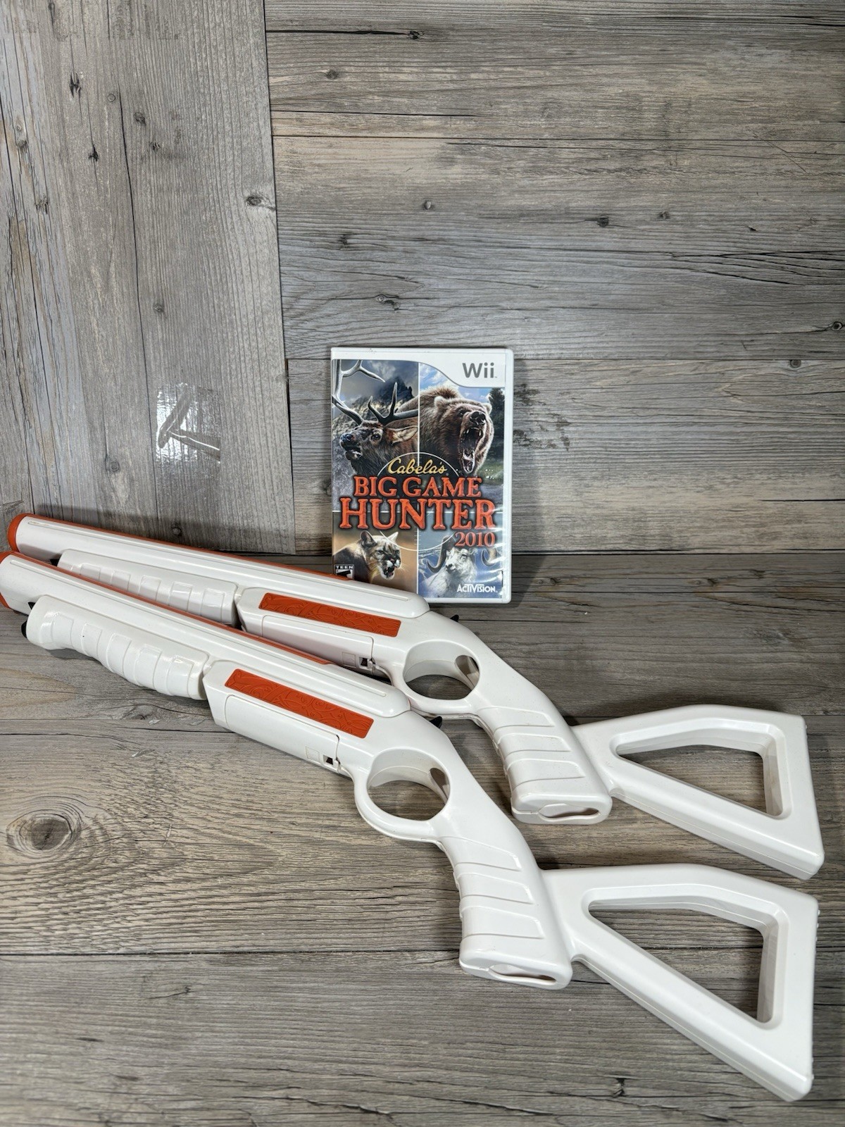 Wii Cabela's Big Game Hunter 2010 Game W/ Two Gun Blaster Zappers TESTED WORKS