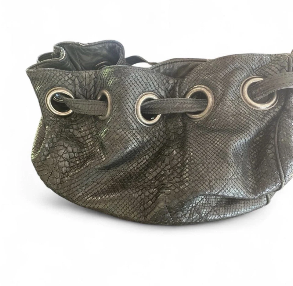 CHRISTIAN DIOR Limited Edition Quilted Cannage Black Phython Snakeskin Bag - Image 2 of 4