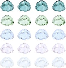 30 Pcs Colorful Glass Flower Bead Caps for DIY Crafts and Jewelry Making