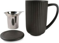 S&P Teetasse Mit Sieb Und Deckel Keramik Tee Becher Groß/Schwarz 60Cl