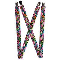 `Suspenders - 1.0`` - Hearts Black/Multi Color` (Us Import) ACC NEU