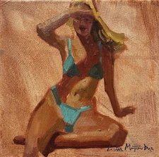 original impressionist painting Female Portraits PopArt Girls Figures Signed