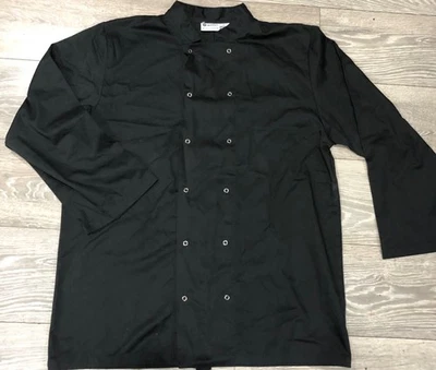 SWANSTONS black chef jacket top long sleeve Mens ladies unisex, NEW Size LARGE