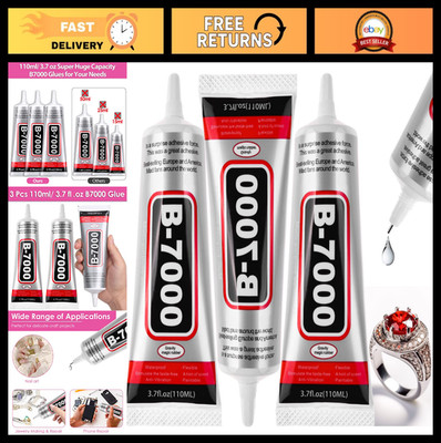 3 PCS B-7000 Clear Glue 110ML - Super Adhesive for DIY Crafts, Jewelry, Nail Art