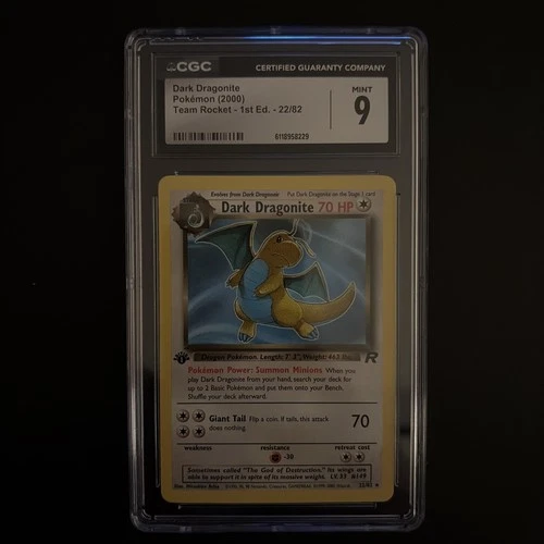 CGC 9 Dark Dragonite 22/82 1st Edition Team Rocket 2000 Pokemon Card