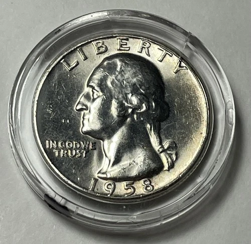 1958 Type B Reverse Washington Quarter 90% Silver UNC