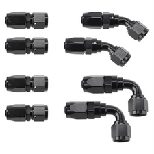 Speedway Motors Full Flow Swivel Fitting Kit, -6AN, Black