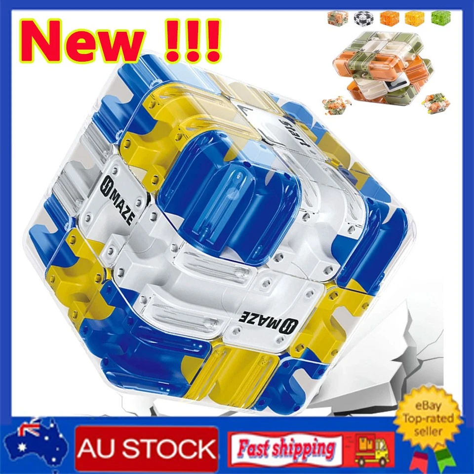 3D Maze Cube Puzzle - Large Labyrinth Ball Game with 6-Side Challenge Fidget Toy - image 2 of 4