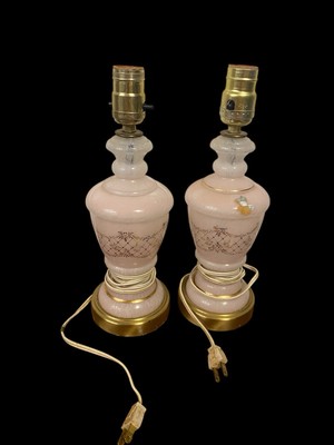 Vintage Pair Of Gold/Pink Underwriters Laboratories Inc.  Lamps France. Works!