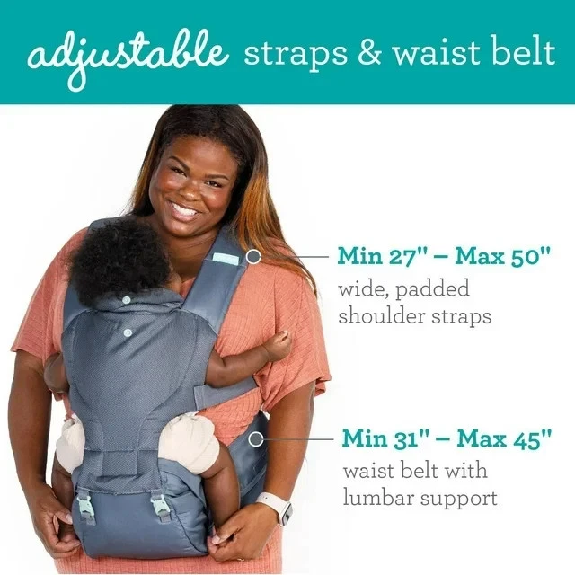 Infantino Hip Rider Plus 5-in-1 Baby Carrier Convertible Hip Seat Carrier, Gray