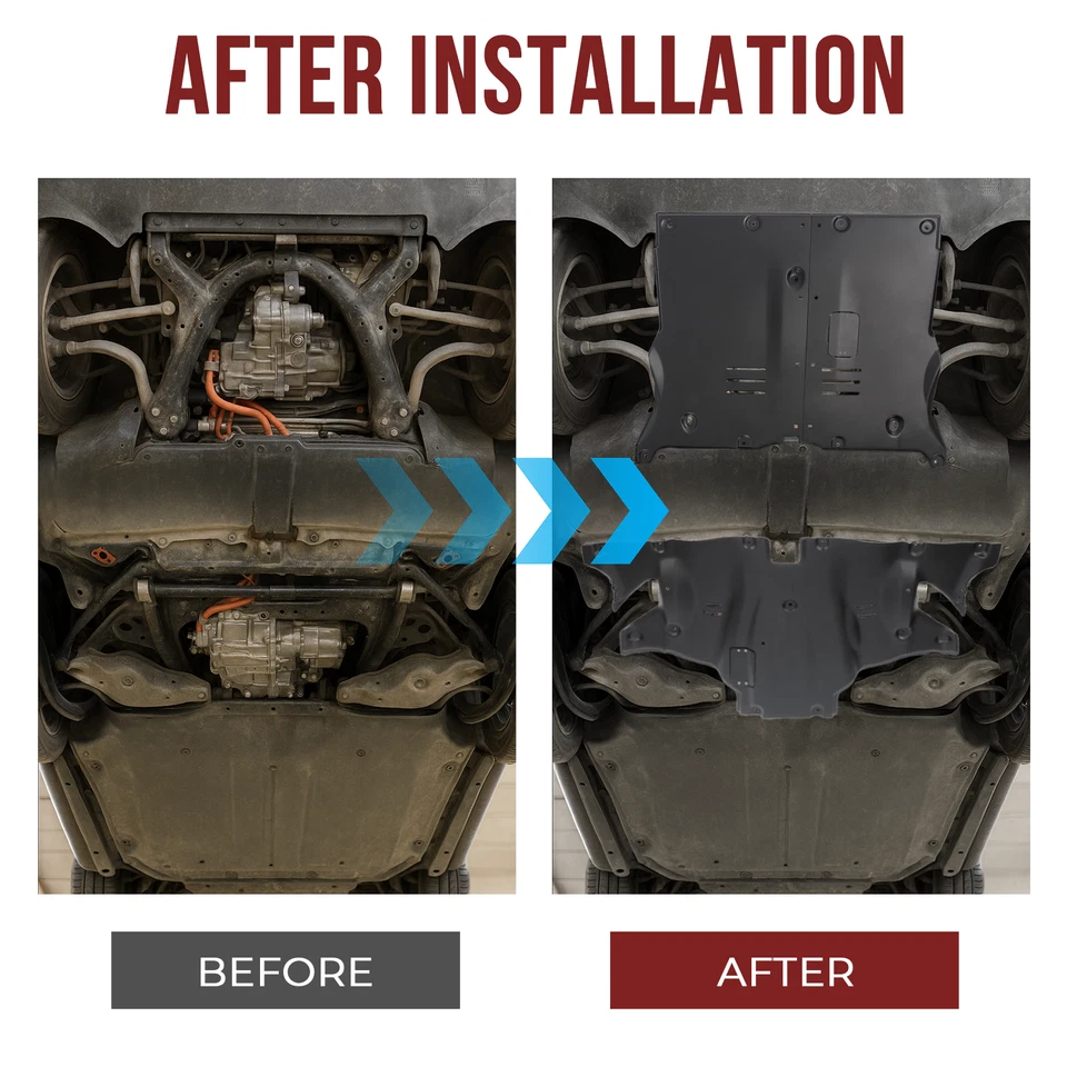 Placa de proteção revestida a pó para 2017-2024 Tesla Model 3 e protetor de motor Mondel Y - Imagem 4 de 4