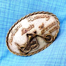Northern Wyoming 2nd Annual Abate Motorcycle Rally Belt Buckle Vtg 1970s .MDA011