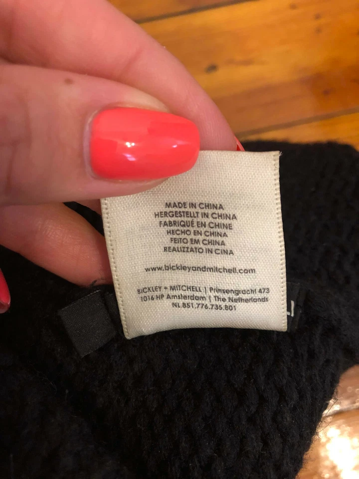 Gorro Bickley & Mitchell para hombre negro tejido ancho invierno talla única Foto 4 de 4