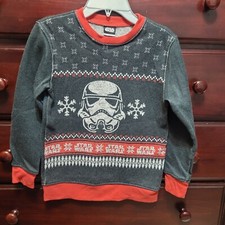 Official Star Wars Storm Trooper Holiday Ugly Christmas Sweater Youth Size Small