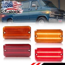 4X Amber & Red LED Side Marker Light For 85-95 Chevy G10 G20 GMC G1500 G2500 Van