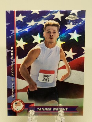 2024 Topps Chrome US Olympic Flag Refractor #53 Tanner Wright #/76