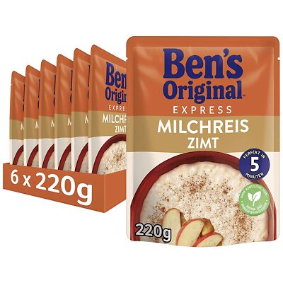 Ben's Original Express Milchreis Zimt Mikrowellenreis Vegan 6er Pack 6 x 220 g