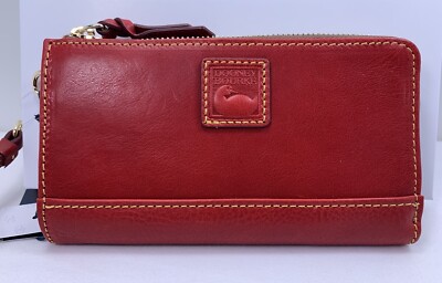 Dooney & Bourke Florentine Folded Zip Wristlet Wallet Red Color