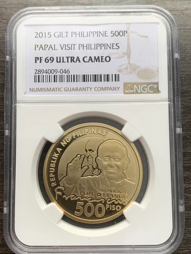 2015 Philippines Papal Visit 500 Piso NGC PF69 Ultra Cameo Pagdalaw ng Papa
