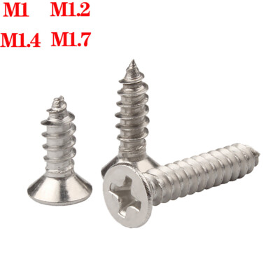 M1/M1.2/M1.4/M1.7 Self Tapping Cross Countersunk Head Screws A2 Stainless Steel