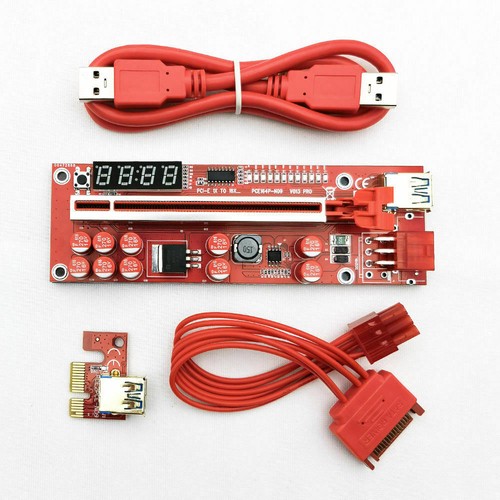 10 X Riser USB 3.0 PCI-E 1X to 16X Adaptor 6PIN V013 PRO - Picture 2 of 5