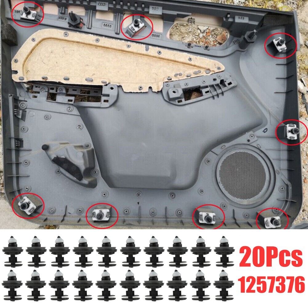 20Pcs Black Plastic Car Door Trim Panel Card Clips Fastener Fixing