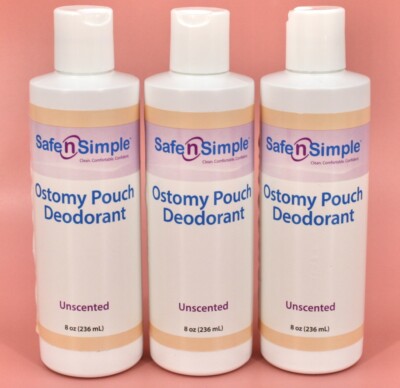 3 Safe 'n Simple SNS40208 Ostomy Pouch Unscented Deodorant 8 oz. Sealed NEW