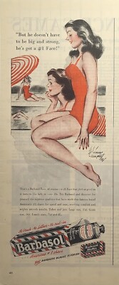 Barbasol Shaving Cream Razors Poolside Beauties #1 Face Vintage Print Ad 1946