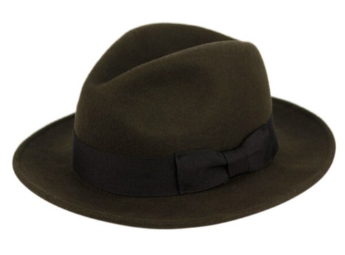 Premium Milano Wool Felt Short Brim Fedora Hat Grosgrain Band Crushable Outback - Picture 4 of 10