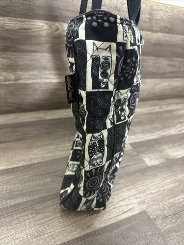 LAUREL BURCH BLACK & WHITE WILD CATS BACKPACK TOTE QUILTED - Picture 12 of 20
