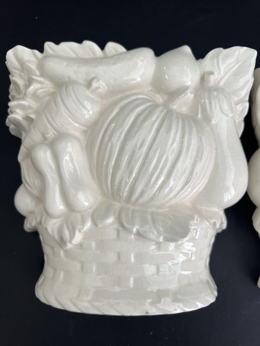 PAIR OF WALL SCONCE/VASES CERAMIC 6X6 PERFECT FOR KITCHEN (442) - Picture 3 of 16