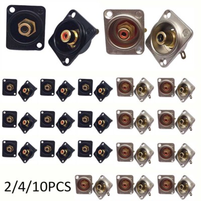 2/4/10pcs Female RCA Panel Mount Socket Connector Base Plate Welding Module
