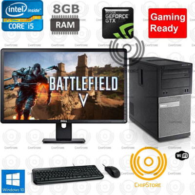 Fortnite GTA Gaming PC Desktop Computer SSD Core i5 750TI 8GB 1TB  22'' MONITOR