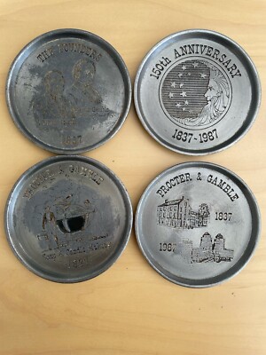 Proctor & Gamble 150th Anniversary 1837-1987 Zinn Untersetzer Set