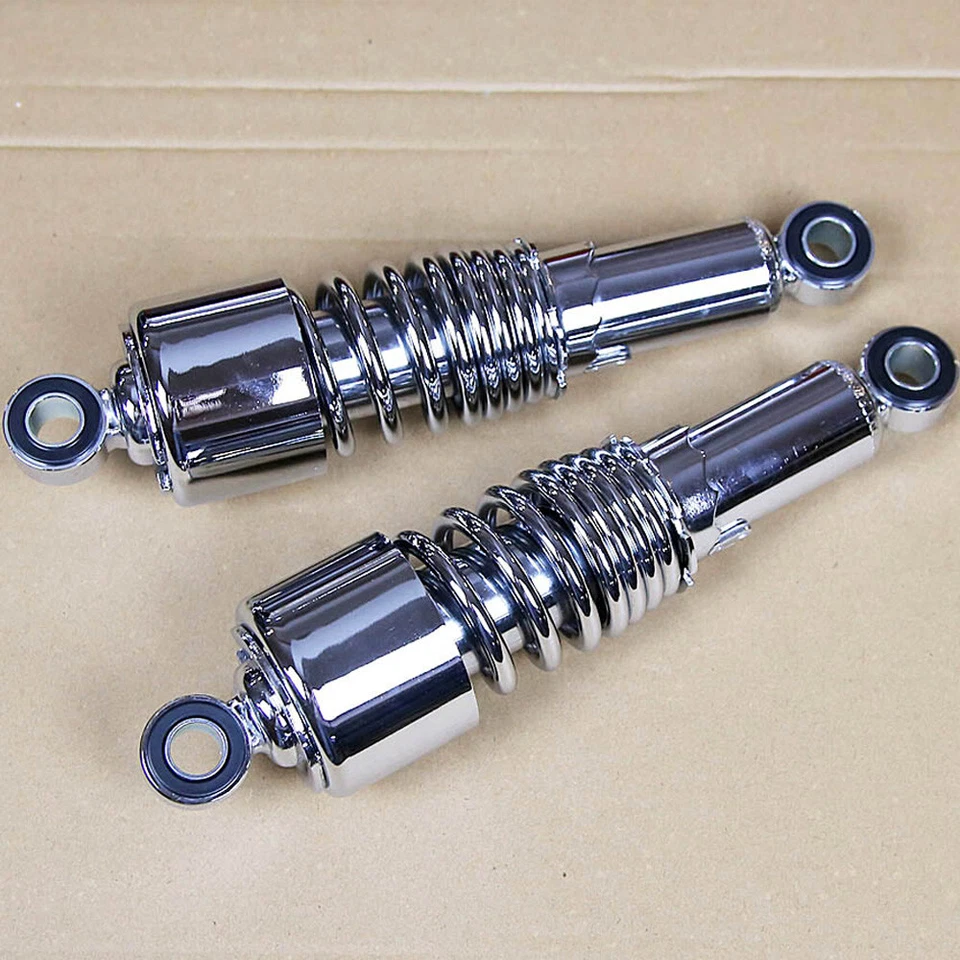 2x Chrome 10.5" Rear Absorbers Shocks For Harley Touring Electra Glide Road King Foto 2 de 4