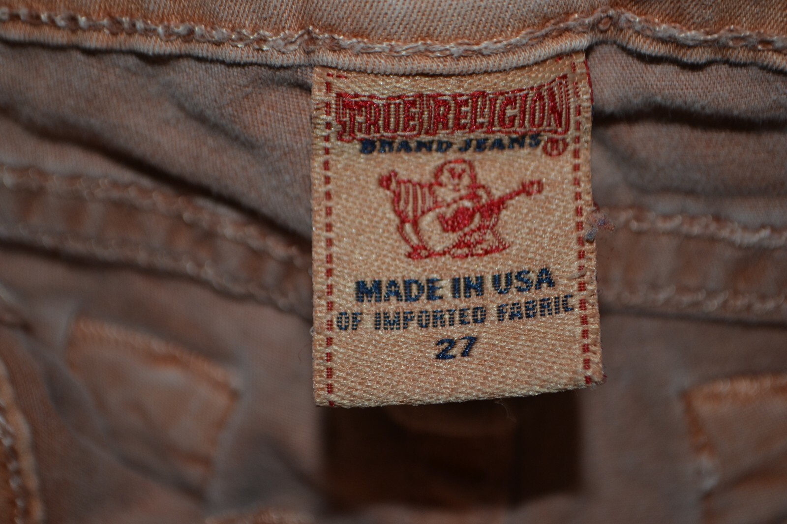 True Religion Women's Halle Skinny No Pocket Flaps Peach Denim Jeans Sz 27x29 thumbnail 9