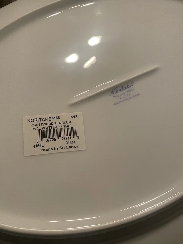 NORITAKE CRESTWOOD PLATINUM 4166 ONE LARGE OVAL SERVING PLATTER 14”  NEW - image 4 of 4