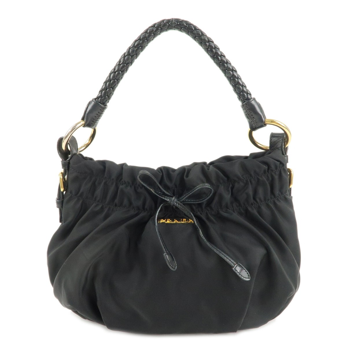 Authentic PRADA Nylon Leather Gathered One Shoulder Bag Authentic PRADA Nylon Leather Gathered One Shoulder Bag