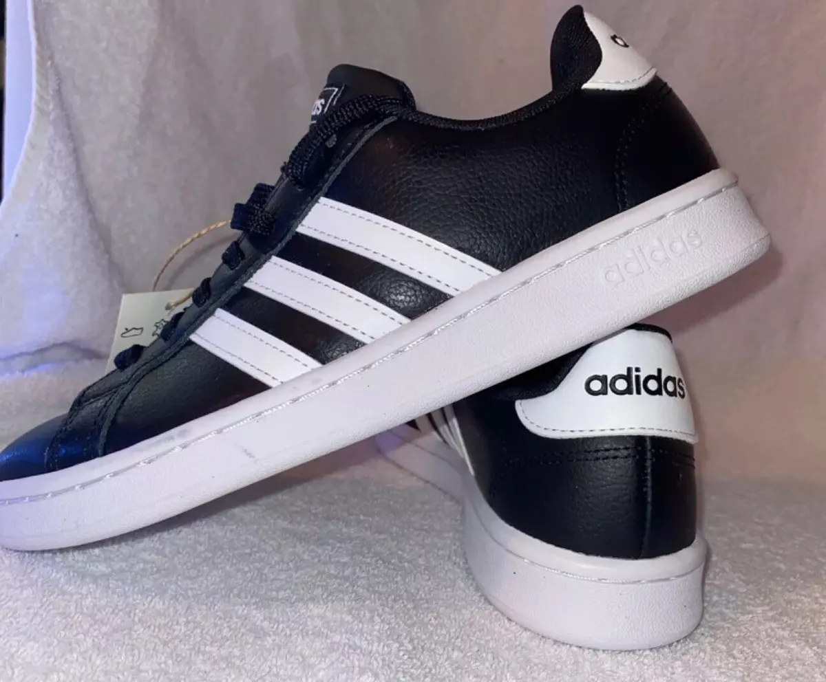 NEW Adidas Mens Grand Court F36393 Black White Sneakers Sz 6 . 70s Reborn | eBay