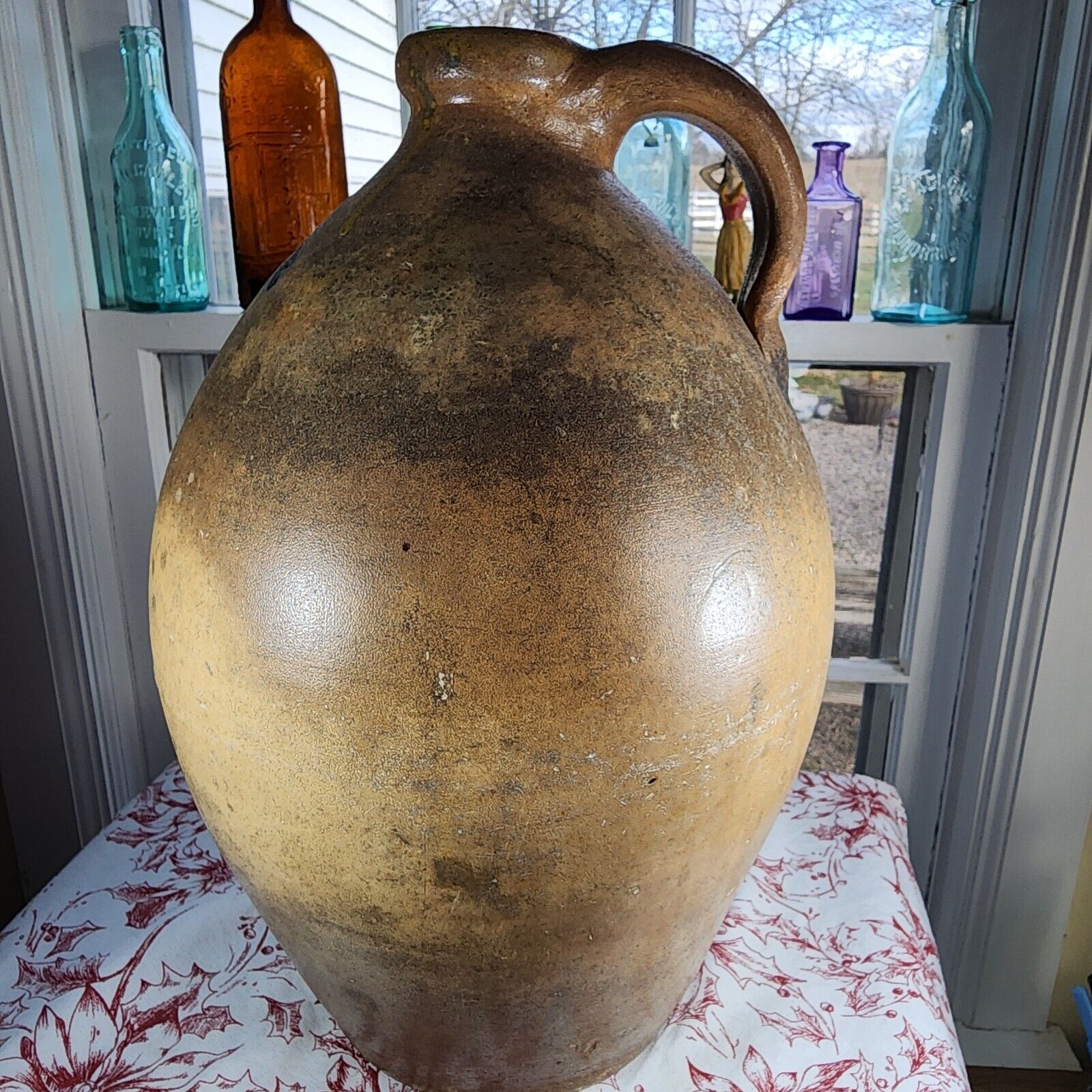 Antique Salt Glazed Stoneware "M.C. WEBSTER & SON * HARTFORD CT" OVOID Jug