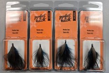4pks-Perfect Hatch SALMON  PHFLY1950-02P  Salmon Marabou Spey Black 4 x 1 Pack