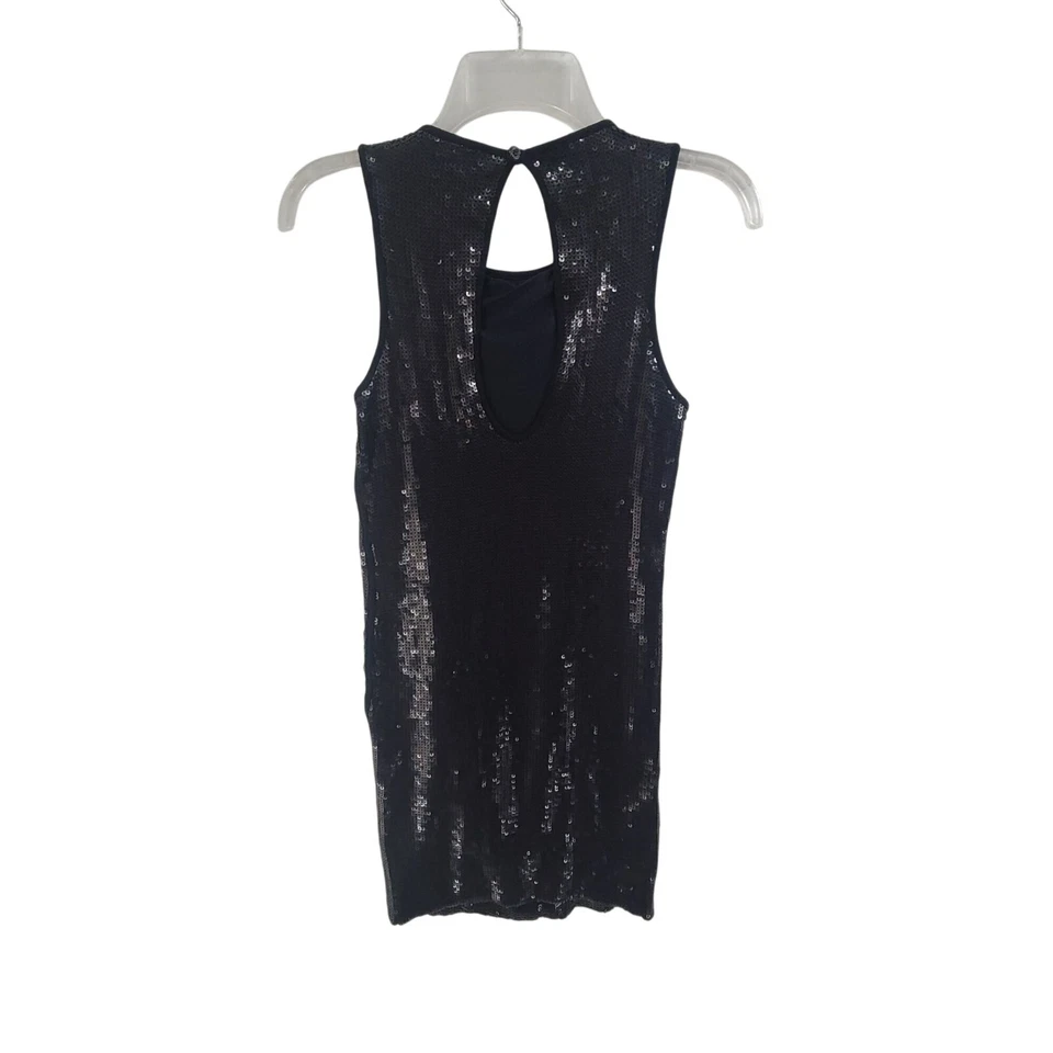 Patrizia Pepe Women's Sleeveless Sequen Mini Dress Black Size 8 Foto 4 de 4