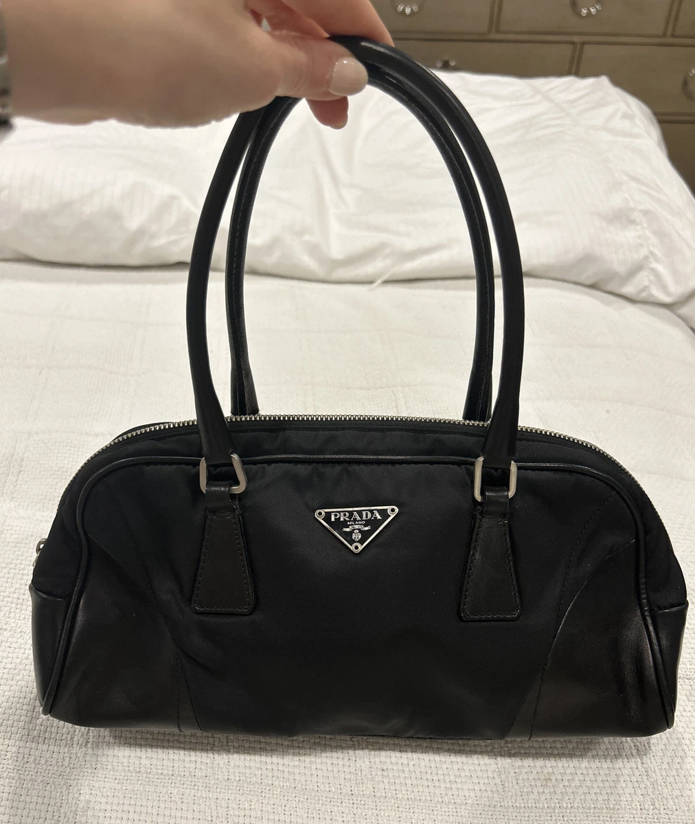 100% Authenticity Guaranteed - Prada Nylon Leather Hand Bag – Just