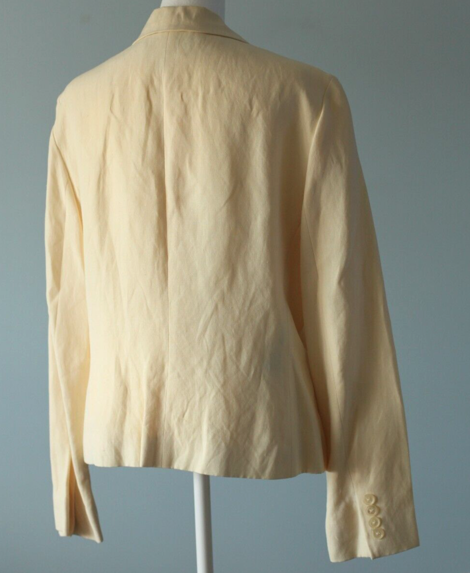 Vintage 90s Ralph Lauren Silk Linen Blazer Jacket 4-Button Coat